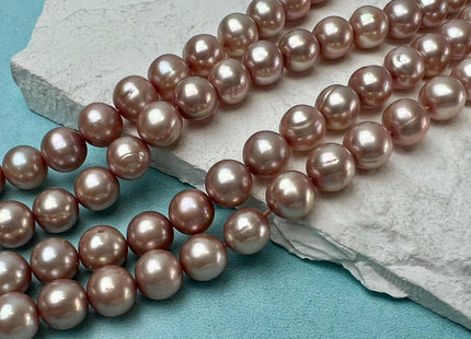 7.5-8 mm AAA Mauve Pink Off Round Shape Freshwater Pearl Beads Genuine Freshwater Pearl Beads High Luster Pink Freshwater Pearls #P3252