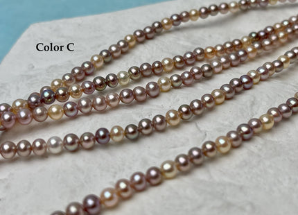 4mm AAAAA Natural Mauve Pink Round Edison Freshwater Akoya Quality Pearl Genuine Natural White Super High Luster Round Edison Pearl #P3254
