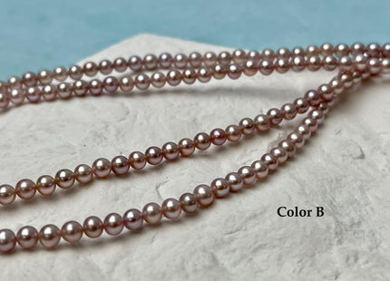 4mm AAAAA Natural Mauve Pink Round Edison Freshwater Akoya Quality Pearl Genuine Natural White Super High Luster Round Edison Pearl #P3254