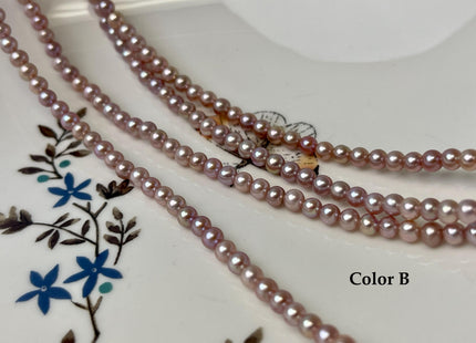 4mm AAAAA Natural Mauve Pink Round Edison Freshwater Akoya Quality Pearl Genuine Natural White Super High Luster Round Edison Pearl #P3254
