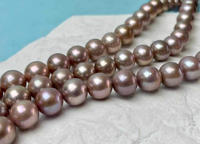 10.5-12mm AAAAA Very Rare Natural Dark Mauve Pink Freshwater Baroque/Edison Pearl Beads High Luster Genuine Purple Edison Pearl #P3259