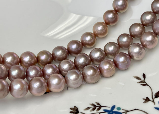 10.5-12mm AAAAA Very Rare Natural Dark Mauve Pink Freshwater Baroque/Edison Pearl Beads High Luster Genuine Purple Edison Pearl #P3259