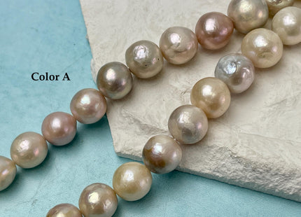 12-14 mm Rare Mixed Mauve Pink Color Baroque Edison Pearl Genuine Natural Edison Pearl B Grade #P3258