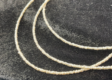 14/15.5 Inches Natural Tiny White Seed Pearl Chocker Necklace W/Silver Clasp Gift For Her #NK0001