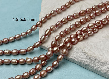 5.5-6x7mm Rice / Oval Freshwater Pearls Salmon Pink Color Genuine Freshwater Pearl Beads Rare Pink Color Oval Pearls #P1923