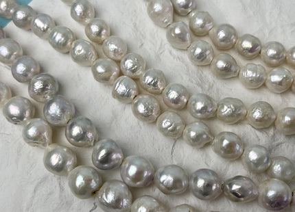 11-13 mm AAAA Half Strand Large Hole Natural White Baroque Pearl Hole Size 2.1mm Genuine High Luster Baroque Edison Pearl Beads #P3243