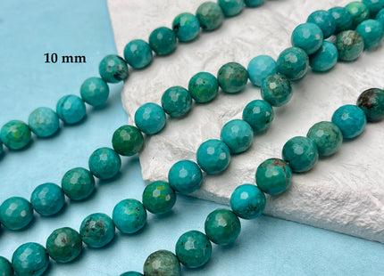 4mm 6mm 8mm 10mm Faceted Round Turquoise Beads Blue Green Color 15.5 Inches Strand #4749