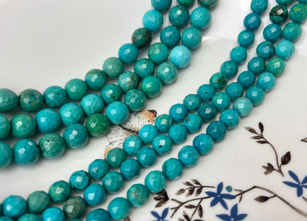 4mm 6mm 8mm 10mm Faceted Round Turquoise Beads Blue Green Color 15.5 Inches Strand #4749