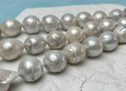14-17 mm Jumbo Size Large Hole Freshwater Baroque Edison Pearl Beads Hole Size 1.5mm 25 beads 15.5 Inches B Grade #P3267