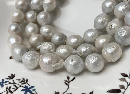 14-17 mm Jumbo Size Large Hole Freshwater Baroque Edison Pearl Beads Hole Size 1.5mm 25 beads 15.5 Inches B Grade #P3267
