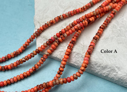 2x4mm Impression Jasper Rondelle Shape Sea Sediment Jasper Discs Gemstone Beads 15.5 Inches Strand #4752