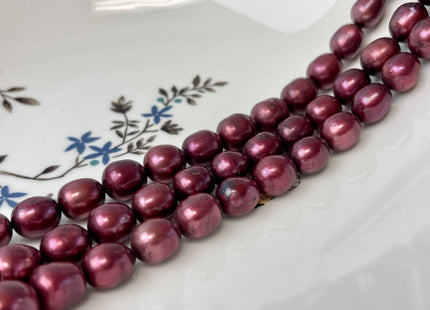 10x11 mm Burgundy Red Color Rice/Oval Freshwater Pearl Beads Genuine Freshwater Pearl 37 Beads #P3268