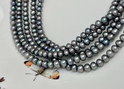 5-5.5mm AA Gray Peacock Round Button Freshwater Pearl Genuine Freshwater Pearl #57