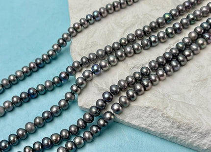 5-5.5mm AA Gray Peacock Round Button Freshwater Pearl Genuine Freshwater Pearl #57