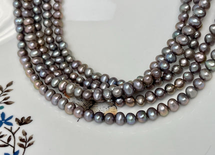 4x5mm Gray Color Potato Freshwater Pearl Beads Gray W/Pink Luster Genuine Freshwater Small Pearl #P3270