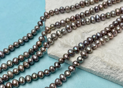 4x5mm Gray Color Potato Freshwater Pearl Beads Gray W/Pink Luster Genuine Freshwater Small Pearl #P3270