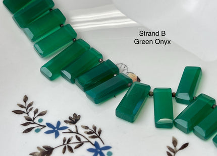 8-12 mm Faceted Rectange Prism Amazonite Green Onyx Labradorite Gemstone Beads Genuine Natural Mixed Gemstones 8 Inches Strand #4733