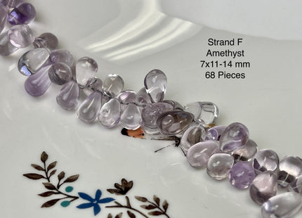 6x11 mm Faceted Smooth Briolette Amethyst Moonstone Carnelian Onyx Gemstone Beads Genuine Natural Mixed Gemstones 8 Inches Strand #4734