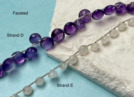 6x11 mm Faceted Smooth Briolette Amethyst Moonstone Carnelian Onyx Gemstone Beads Genuine Natural Mixed Gemstones 8 Inches Strand #4734