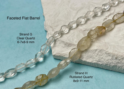 6-12 mm Faceted Heishi or Barrel Shape Amazonite Moonstone Quartz Gemstone Beads Genuine Natural Mixed Gemstones 8 Inches Strand #4735