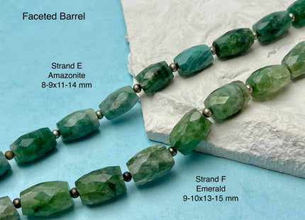 6-12 mm Faceted Heishi or Barrel Shape Amazonite Moonstone Quartz Gemstone Beads Genuine Natural Mixed Gemstones 8 Inches Strand #4735