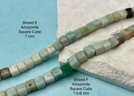 6-12 mm Mixed Prism Cube Shape Amazonite Moonstone Amethyst Quartz Gemstone Beads Genuine Natural Mixed Gemstones 8 Inches Strand #4737