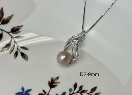 One-Of-A-Kind 9 mm AAAA Very Rare Natural White Purple Mauve Peacock Black Genuine Edison Round Pearl Pendant Vermeil Gold Jewelry #PD0001
