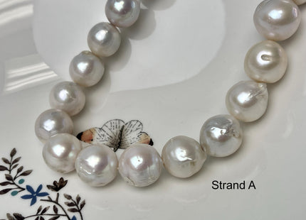 14-18 mm Natural White Edison Baroque Freshwater Pearls Beads Genuine Rare Round/Tear Drop White Baroque Pearls #P3246