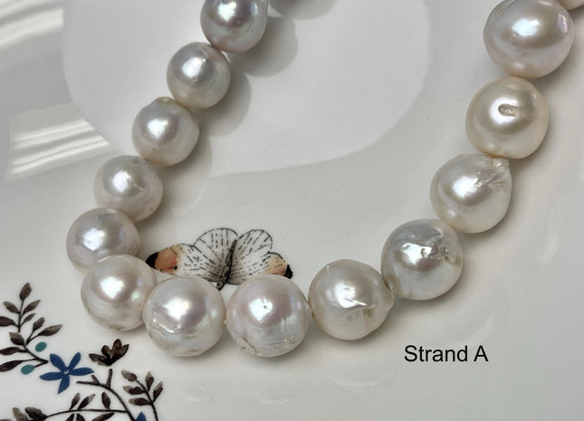 14-18 mm Natural White Edison Baroque Freshwater Pearls Beads Genuine Rare Round/Tear Drop White Baroque Pearls #P3246