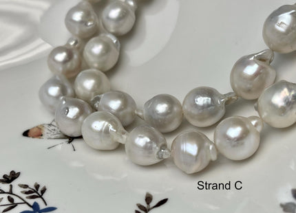14-18 mm Natural White Edison Baroque Freshwater Pearls Beads Genuine Rare Round/Tear Drop White Baroque Pearls #P3246