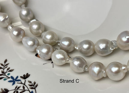 14-18 mm Natural White Edison Baroque Freshwater Pearls Beads Genuine Rare Round/Tear Drop White Baroque Pearls #P3246