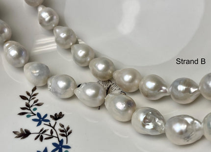 14-18 mm Natural White Edison Baroque Freshwater Pearls Beads Genuine Rare Round/Tear Drop White Baroque Pearls #P3246