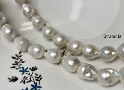 14-18 mm Natural White Edison Baroque Freshwater Pearls Beads Genuine Rare Round/Tear Drop White Baroque Pearls #P3246