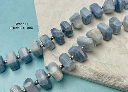 8-16 mm Mixed Faceted Rectangle Teardrop Triangle Shapes Blue Opal Gemstone Beads Genuine Natural Mixed Gemstones 8 Inches Strand #4738