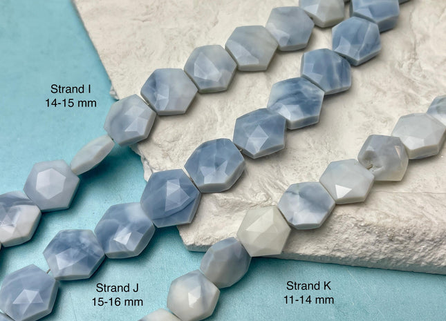 8-16 mm Mixed Faceted Rectangle Teardrop Triangle Shapes Blue Opal Gemstone Beads Genuine Natural Mixed Gemstones 8 Inches Strand #4738