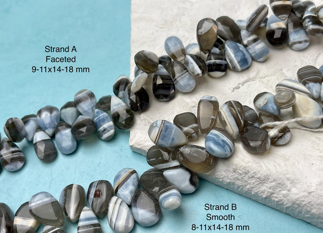 8-34 mm Mixed Faceted or Smooth Rectangle Teardrop Shapes Boulder Opal Gemstone Beads Genuine Natural Mixed Gemstones 8 Inches Strand #4739