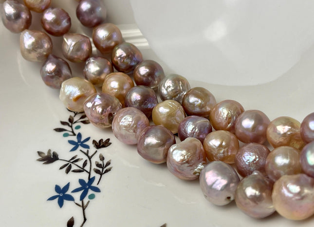 12-14 mm AAA Very Rare Natural Mauve Pink Freshwater Baroque/Edison Pearl Beads High Luster Genuine Purple Baroque Edison Pearl Beads #P3249