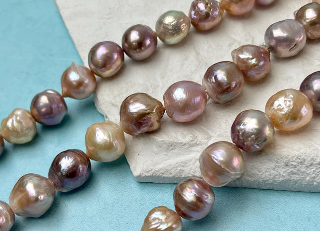 12-14 mm AAA Very Rare Natural Mauve Pink Freshwater Baroque/Edison Pearl Beads High Luster Genuine Purple Baroque Edison Pearl Beads #P3249