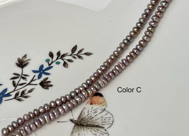 2x4-4.5 mm Natural Mauve Pink Tiny Potato Button Pearl Genuine Freshwater Seed Pearl Beads #P3247