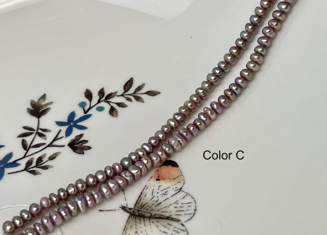 2x4-4.5 mm Natural Mauve Pink Tiny Potato Button Pearl Genuine Freshwater Seed Pearl Beads #P3247