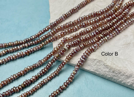 2x4-4.5 mm Natural Mauve Pink Tiny Potato Button Pearl Genuine Freshwater Seed Pearl Beads #P3247