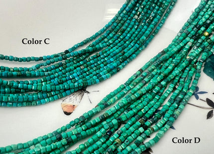 2.5-3 mm Micro Faceted Cube Dice Square Shape Multi Blue Green Brown Color Turquoise Gemstone Beads 15.5 Inches #4754