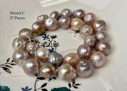 14-18 mm AAAA Very Rare Natural Mauve Pink Freshwater Baroque/Edison Pearl Beads High Luster Genuine Purple Baroque Edison Pearl Bead #P3248