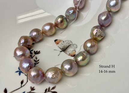14-18 mm AAAA Very Rare Natural Mauve Pink Freshwater Baroque/Edison Pearl Beads High Luster Genuine Purple Baroque Edison Pearl Bead #P3248