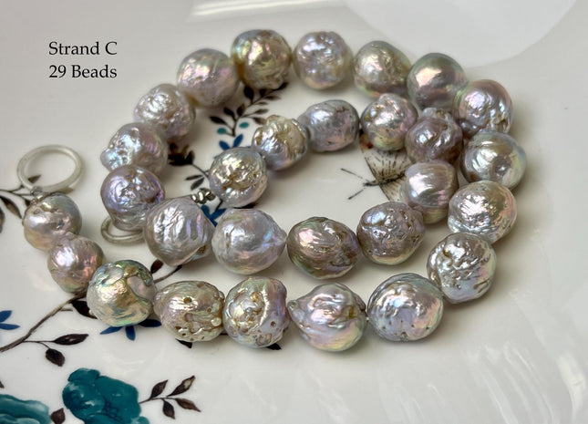 10-15 mm Natural Mauve Pink Seaweed Pink With Iridescent Color Baroque Pearl Beads Rare High Luster Genuine Mauve Baroque Pearl Beads #P3250