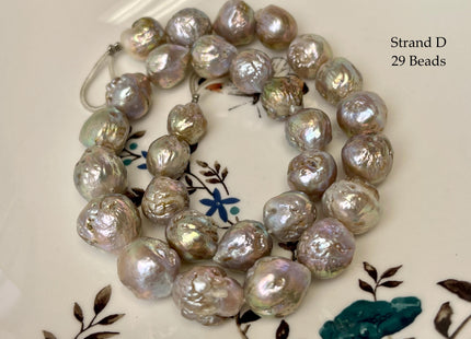 10-15 mm Natural Mauve Pink Seaweed Pink With Iridescent Color Baroque Pearl Beads Rare High Luster Genuine Mauve Baroque Pearl Beads #P3250