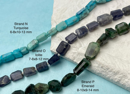 8-21 mm Faceted Nugget Amazonite Aquamarine Lapis Amethyst Moonstone Gemstone Beads Genuine Natural Mixed Gemstones 8 Inches Strand #4742