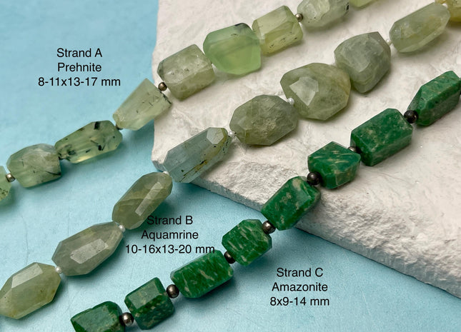 8-21 mm Faceted Nugget Amazonite Aquamarine Lapis Amethyst Moonstone Gemstone Beads Genuine Natural Mixed Gemstones 8 Inches Strand #4742