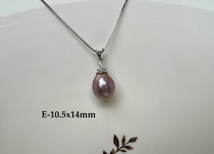 One-Of-A-Kind 12-15 mm AAAA Very Rare Natural Purple Mauve Genuine Edison Pearl Pendant Vermeil Gold Jewelry #PD0002