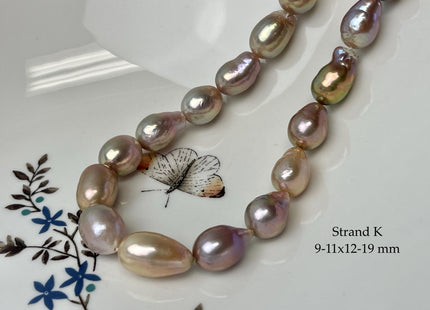 8-12x11-21 mm AAA Very Rare Natural Mauve Pink Freshwater Baroque/Edison Pearl Beads High Luster Genuine Teardrop Baroque Pearl Beads #P3251